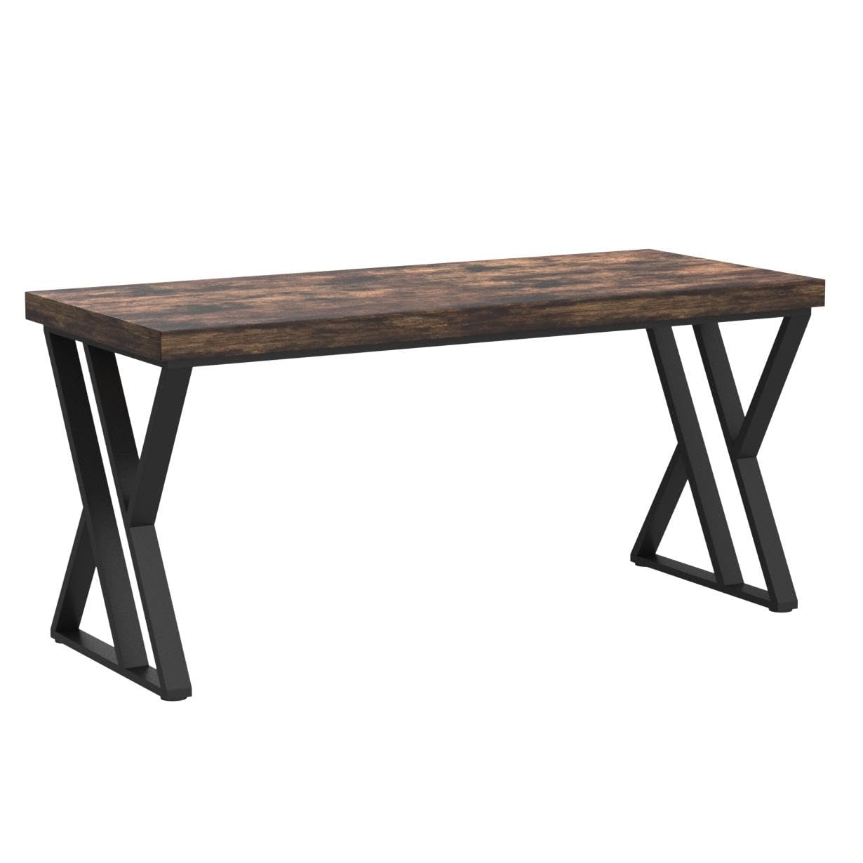 Tribesigns Writing Computer Desk, 55 inch Heavy Duty Study Desk with Z-Shaped Metal Leg, Modern Simple Home Office Computer Desk, Rustic Brown - Image 4